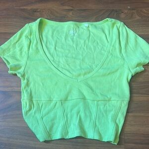 neon yellow crop top